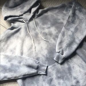Hand made grey tie dyed hoodie
